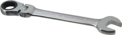Blackhawk by Proto - 19mm 12 Point Flexhead Combination Wrench - 15° Head Angle, 8-1/2" OAL, Steel, Chrome Finish - USA Tool & Supply