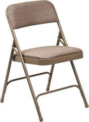 NPS - 15-3/4" Wide x 16" Deep x 29-1/2" High, Steel Folding Chair with Fabric Padded Seat - Beige - USA Tool & Supply