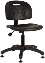 Made in USA - Adjustable Chair - 19-1/4" Wide x 17-1/4" Deep, Polyurethane Seat, Black - USA Tool & Supply