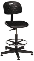 Made in USA - 22 to 32" High Swivel Stool - 18" Wide x 17-1/4" Deep, Polyurethane Seat, Black - USA Tool & Supply