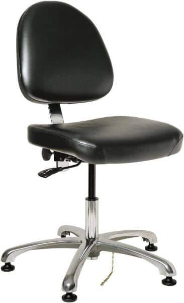 Bevco - ESD Swivel Chair - 20" Wide x 18" Deep, Vinyl Seat, Black - USA Tool & Supply