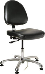 Bevco - ESD Swivel Chair - 20" Wide x 18" Deep, Vinyl Seat, Black - USA Tool & Supply