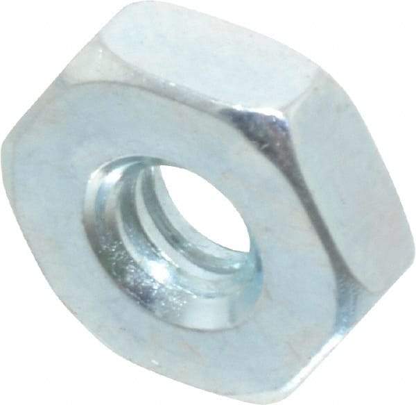 Value Collection - #6-32 UNC Steel Right Hand Hex Nut - 5/16" Across Flats, 7/64" High, Zinc-Plated Finish - USA Tool & Supply