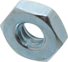 Value Collection - #10-24 UNC Steel Right Hand Hex Nut - 3/8" Across Flats, 1/8" High, Zinc-Plated Finish - USA Tool & Supply
