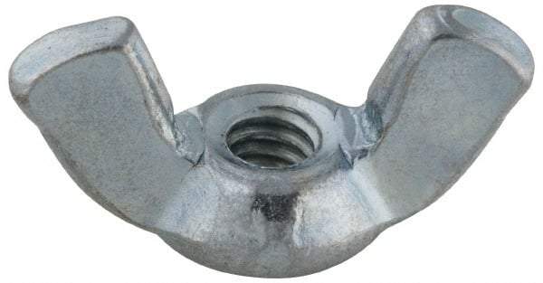 Value Collection - #10-24 UNC, Steel Standard Wing Nut - Grade 2, 0.91" Wing Span, 0.47" Wing Span - USA Tool & Supply