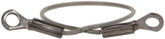 Made in USA - 6" Long, Stainless Steel Cable Eye & Eye End, Quick Release Pin Lanyard - 3/64" Cable Diam, 3/16" Hole Diam, Nylon Cable - USA Tool & Supply