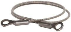 Made in USA - 12" Long, Stainless Steel Cable Eye & Eye End, Quick Release Pin Lanyard - 3/64" Cable Diam, 3/16" Hole Diam, Nylon Cable - USA Tool & Supply