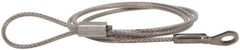 Made in USA - 18" Long, Stainless Steel Cable Loop & Eye End, Quick Release Pin Lanyard - 3/64" Cable Diam, 3/16" Hole Diam, Nylon Cable - USA Tool & Supply