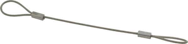 Made in USA - 6" Long, Stainless Steel Cable Loop & Loop End, Quick Release Pin Lanyard - 3/64" Cable Diam, Nylon Cable - USA Tool & Supply