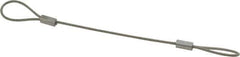 Made in USA - 6" Long, Stainless Steel Cable Loop & Loop End, Quick Release Pin Lanyard - 3/64" Cable Diam, Nylon Cable - USA Tool & Supply