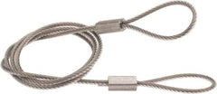 Made in USA - 18" Long, Stainless Steel Cable Loop & Loop End, Quick Release Pin Lanyard - 3/64" Cable Diam, Nylon Cable - USA Tool & Supply