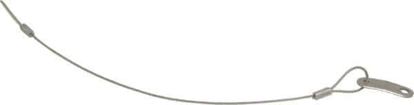 Made in USA - 12" Long, Stainless Steel Cable Loop & Tab with Hole End, Quick Release Pin Lanyard - 3/64" Cable Diam, 13/64" Hole Diam, Nylon Cable - USA Tool & Supply