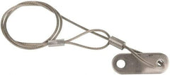 Made in USA - 18" Long, Stainless Steel Cable Loop & Tab with Hole End, Quick Release Pin Lanyard - 3/64" Cable Diam, 13/64" Hole Diam, Nylon Cable - USA Tool & Supply