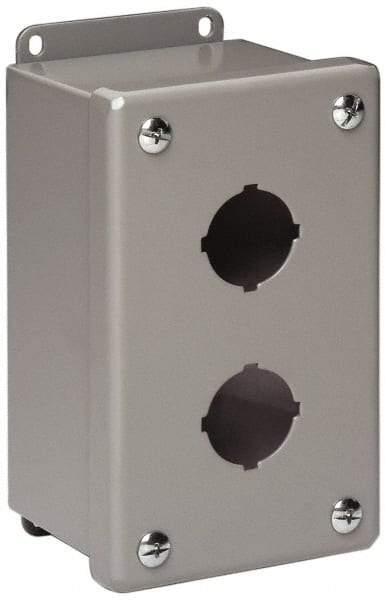 Cooper B-Line - 4 Hole, 1.203 Inch Hole Diameter, Stainless Steel Pushbutton Switch Enclosure - 10-1/4 Inch High x 3-1/4 Inch Wide x 2-3/4 Inch Deep, 12, 13 NEMA Rated - USA Tool & Supply