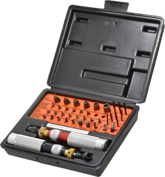 Apex - 41 Piece, 6 to 30 In/Lb, Torque Limiting Screwdriver Kit - 1/4" Drive - USA Tool & Supply