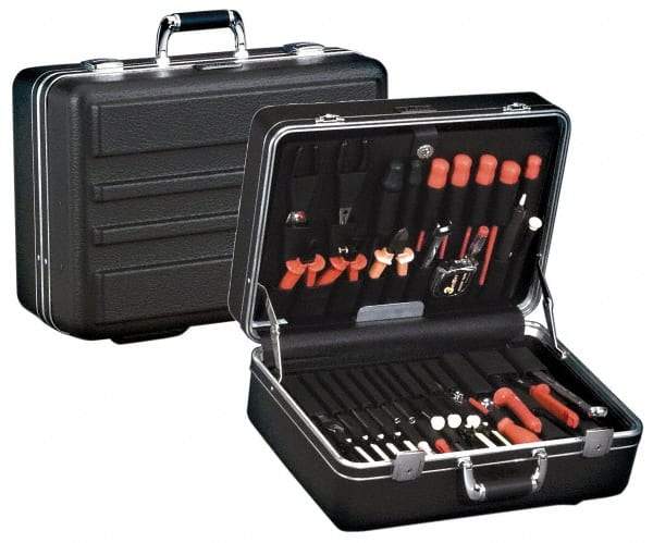Platt - 14-1/4" Wide x 9-1/8" High, Clamshell Hard Case - Black, Polyethylene - USA Tool & Supply