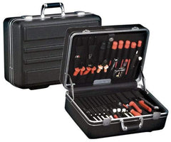 Platt - 14" Wide x 7" High, Clamshell Hard Case - Black, Polyethylene - USA Tool & Supply