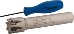 Iscar - 1" Cut Diam, 0.303" Max Depth of Cut, 3/4" Shank Diam, 4-1/2" OAL, Indexable Square Shoulder End Mill - HP AN.. 0702.. Inserts, Cylindrical Shank, 90° Lead Angle, Through Coolant, Series Heliplus - USA Tool & Supply