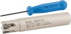 Iscar - 3/4" Cut Diam, 0.303" Max Depth of Cut, 3/4" Shank Diam, 4" OAL, Indexable Square Shoulder End Mill - HP AN.. 0702.. Inserts, Cylindrical Shank, 90° Lead Angle, Through Coolant, Series Heliplus - USA Tool & Supply