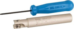 Iscar - 1/2" Cut Diam, 0.303" Max Depth of Cut, 1/2" Shank Diam, 3-1/4" OAL, Indexable Square Shoulder End Mill - HP AN.. 0702.. Inserts, Weldon Shank, 90° Lead Angle, Series Heliplus - USA Tool & Supply
