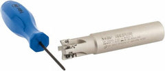 Iscar - 5/8" Cut Diam, 0.303" Max Depth of Cut, 5/8" Shank Diam, 3-1/4" OAL, Indexable Square Shoulder End Mill - HP AN.. 0702.. Inserts, Weldon Shank, 90° Lead Angle, Series Heliplus - USA Tool & Supply