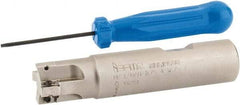 Iscar - 3/4" Cut Diam, 0.303" Max Depth of Cut, 3/4" Shank Diam, 3-1/2" OAL, Indexable Square Shoulder End Mill - HP AN.. 0702.. Inserts, Weldon Shank, 90° Lead Angle, Series Heliplus - USA Tool & Supply