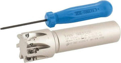 Iscar - 1" Cut Diam, 0.303" Max Depth of Cut, 3/4" Shank Diam, 3-1/2" OAL, Indexable Square Shoulder End Mill - HP AN.. 0702.. Inserts, Weldon Shank, 90° Lead Angle, Series Heliplus - USA Tool & Supply