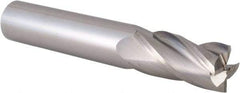 Made in USA - 1/2", 1" LOC, 1/2" Shank Diam, 3" OAL, 4 Flute, Solid Carbide Square End Mill - Single End, Uncoated, Spiral Flute, 30° Helix, Right Hand Cut, Right Hand Flute - USA Tool & Supply