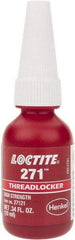 Loctite - 10 mL Bottle, Red, High Strength Liquid Threadlocker - Series 271, 24 hr Full Cure Time, Hand Tool, Heat Removal - USA Tool & Supply