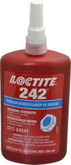 Loctite - 250 mL Bottle, Blue, Medium Strength Liquid Threadlocker - Series 242, 24 hr Full Cure Time, Hand Tool, Heat Removal - USA Tool & Supply