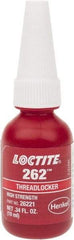 Loctite - 10 mL Bottle, Red, High Strength Liquid Threadlocker - Series 262, 24 hr Full Cure Time, Hand Tool, Heat Removal - USA Tool & Supply