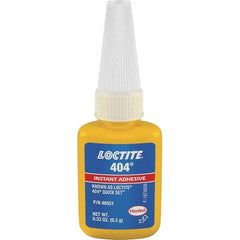 Loctite - 0.33 oz Bottle Clear Instant Adhesive - Series 404, 30 sec Fixture Time, 24 hr Full Cure Time, Bonds to Plastic & Rubber - USA Tool & Supply