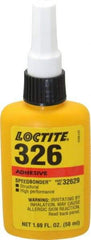 Loctite - 50 mL Bottle Structural Adhesive - 1 min Working Time, 2,200 psi Shear Strength, Series 326 - USA Tool & Supply