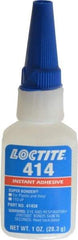 Loctite - 1 oz Bottle Clear Instant Adhesive - Series 414, 20 sec Fixture Time, 24 hr Full Cure Time, Bonds to Metal, Plastic & Rubber - USA Tool & Supply