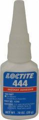 Loctite - 0.70 oz Bottle Clear Instant Adhesive - Series 444, 30 sec Fixture Time, 24 hr Full Cure Time, Bonds to Metal, Plastic & Rubber - USA Tool & Supply