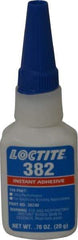 Loctite - 0.70 oz Bottle Clear Instant Adhesive - Series 382, 30 sec Fixture Time, 24 hr Full Cure Time, Bonds to Metal, Plastic & Rubber - USA Tool & Supply