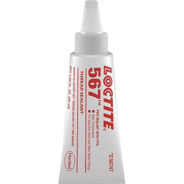 Loctite - 50 mL Tube White Pipe Sealant - 450°F Max Working Temp, High Performance Sealant for Metal Fittings - USA Tool & Supply