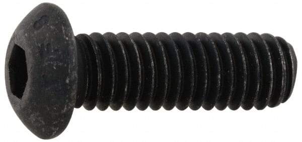 Value Collection - #10-24 UNC Hex Socket Drive, Button Screw - Alloy Steel, Black Oxide Finish, 1/4" Length Under Head - USA Tool & Supply