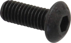 Value Collection - #10-32 UNF Hex Socket Drive, Button Screw - Alloy Steel, Black Oxide Finish, 1/2" Length Under Head - USA Tool & Supply