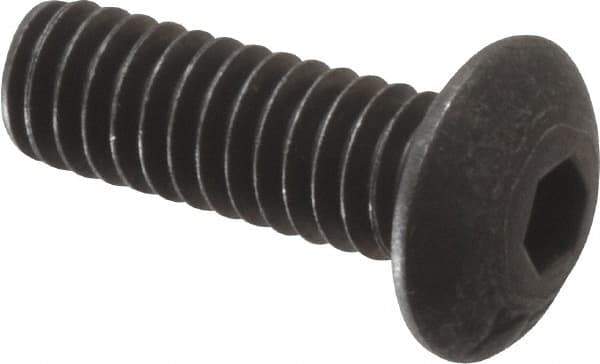 Value Collection - #8-32 UNC Hex Socket Drive, Button Screw - Alloy Steel, Black Oxide Finish, 1/2" Length Under Head - USA Tool & Supply
