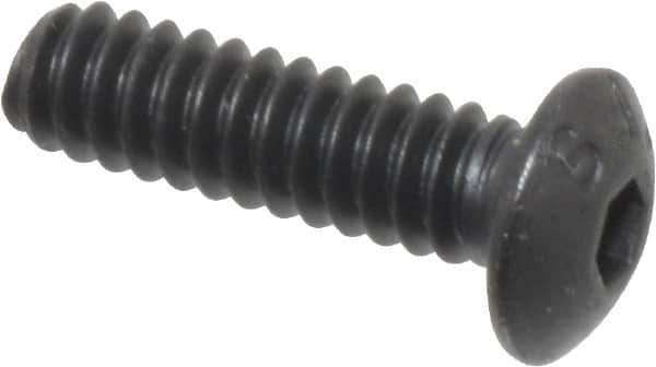 Value Collection - #6-32 UNC Hex Socket Drive, Button Screw - Alloy Steel, Black Oxide Finish, 1/2" Length Under Head - USA Tool & Supply