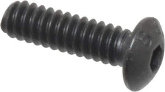 Value Collection - #6-32 UNC Hex Socket Drive, Button Screw - Alloy Steel, Black Oxide Finish, 1/2" Length Under Head - USA Tool & Supply