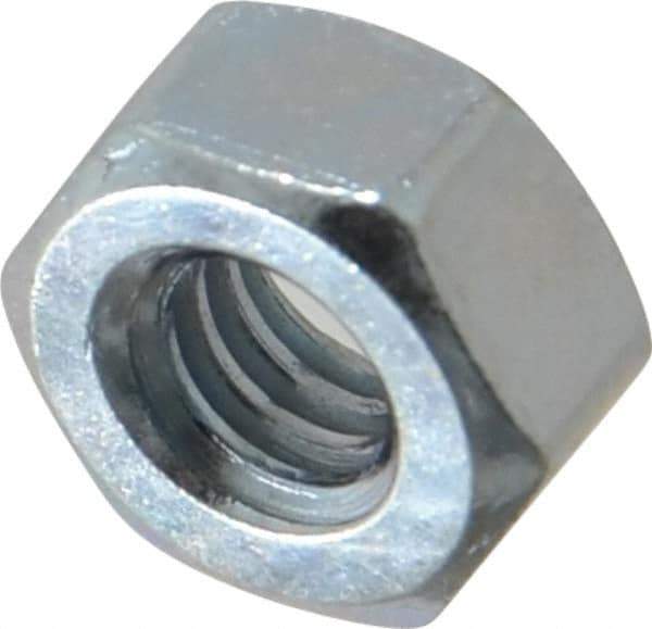 Value Collection - 1/4-20 UNC Steel Right Hand Hex Nut - 7/16" Across Flats, 7/32" High, Zinc-Plated Finish - USA Tool & Supply