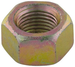 Value Collection - 9/16-12 UNC Steel Right Hand Hex Nut - 7/8" Across Flats, 31/64" High, Zinc-Plated Finish - USA Tool & Supply