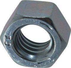 Value Collection - 3/8-16 UNC Steel Right Hand Hex Nut - 9/16" Across Flats, 21/64" High, Zinc-Plated Finish - USA Tool & Supply