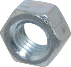 Value Collection - 7/16-14 UNC Steel Right Hand Hex Nut - 11/16" Across Flats, 3/8" High, Zinc-Plated Finish - USA Tool & Supply