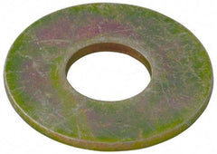 Value Collection - 1/2" Screw, Grade SAE 1035-1050 Alloy Steel USS Flat Washer - 0.557" ID x 1.405" OD, 0.132" Thick, Zinc Yellow Dichromate Finish - USA Tool & Supply