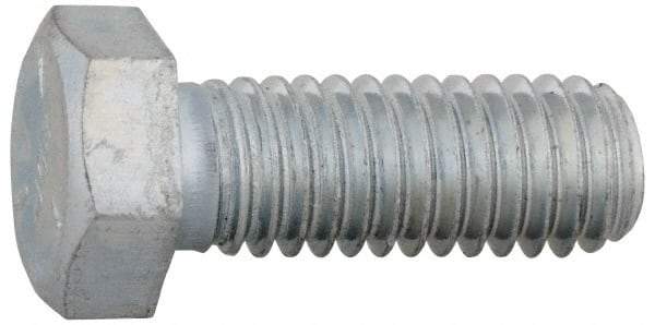 Made in North America - 7/16-14 UNC, 3/4" Length Under Head Hex Head Cap Screw - Fully Threaded, Grade 5 Steel, Zinc-Plated Finish, 5/8" Hex - USA Tool & Supply