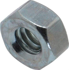 Value Collection - 1/4-20 UNC Steel Right Hand Hex Nut - 7/16" Across Flats, 7/32" High, Zinc-Plated Finish - USA Tool & Supply