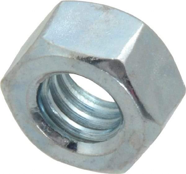 Value Collection - 5/16-18 UNC Steel Right Hand Hex Nut - 1/2" Across Flats, 17/64" High, Zinc-Plated Finish - USA Tool & Supply